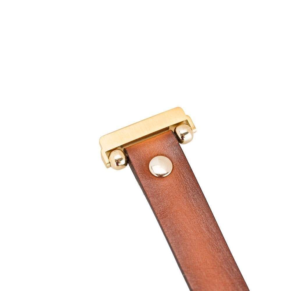 Ferro Genuine Leather Fitbit Watch Band with Gold Trok