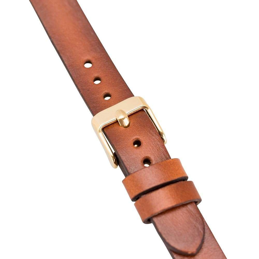 Ferro Genuine Leather Fitbit Watch Band with Gold Trok