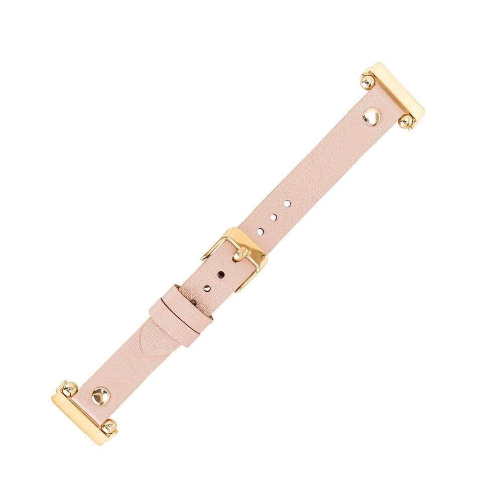 Ferro Genuine Leather Fitbit Watch Band with Gold Trok