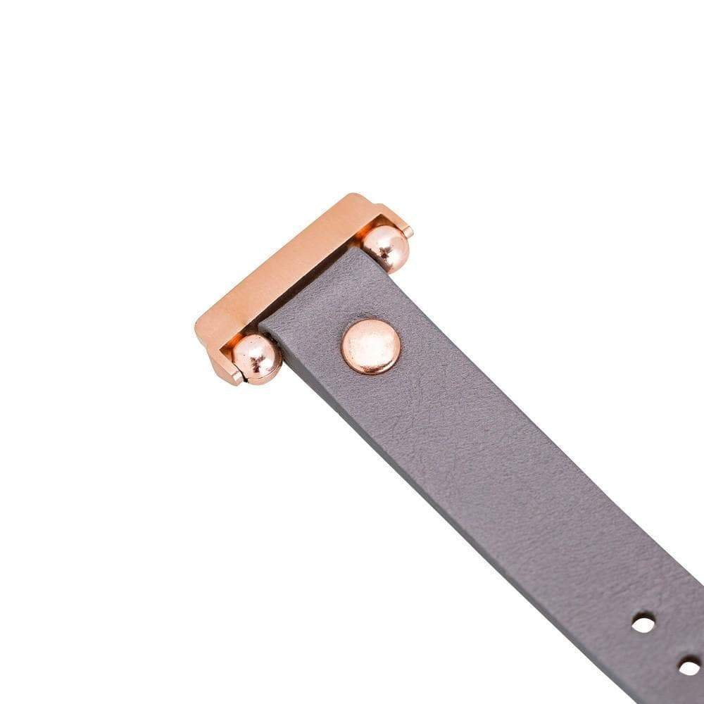 Ferro Genuine Leather Fitbit Watch Band with Gold Trok