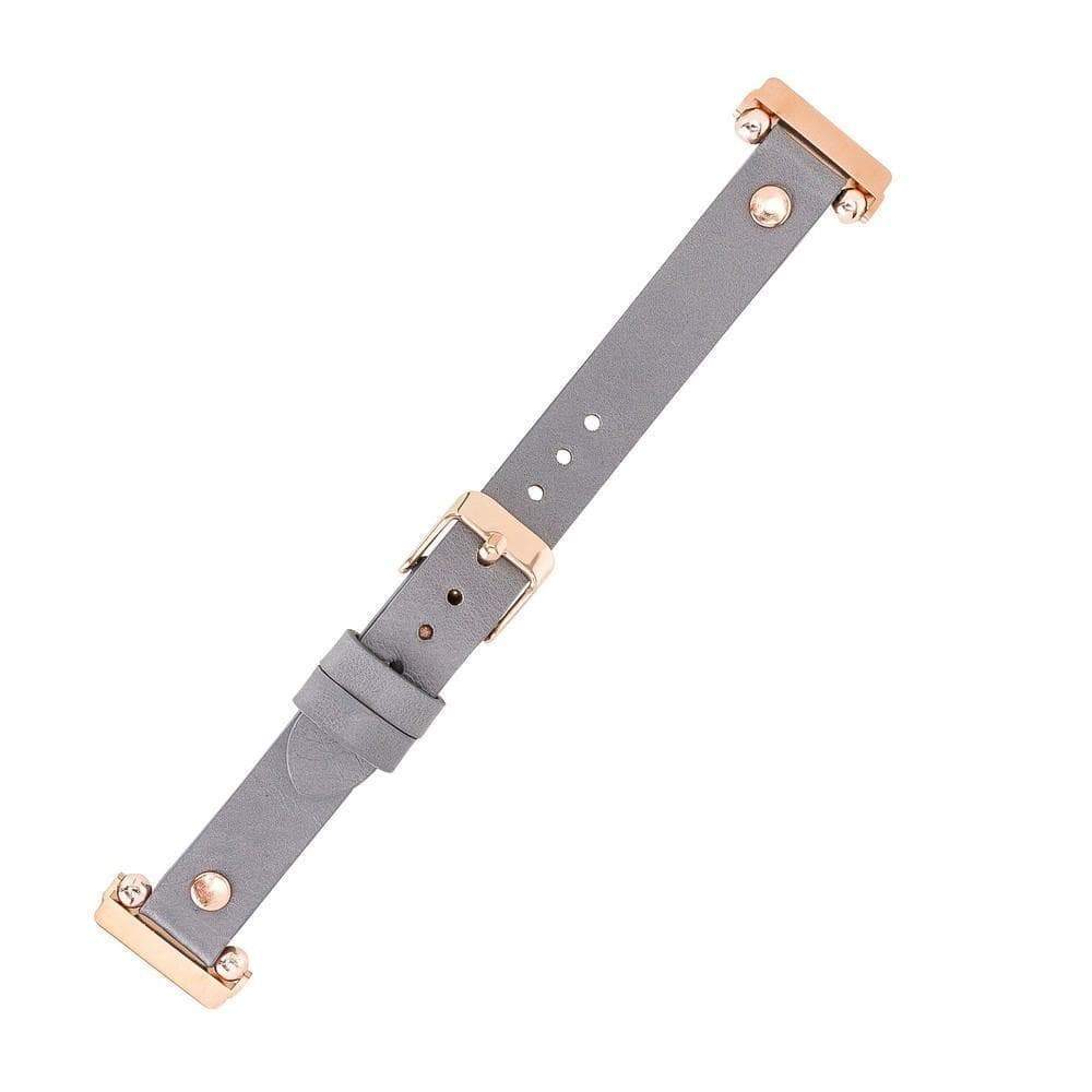 Ferro Genuine Leather Fitbit Watch Band with Gold Trok
