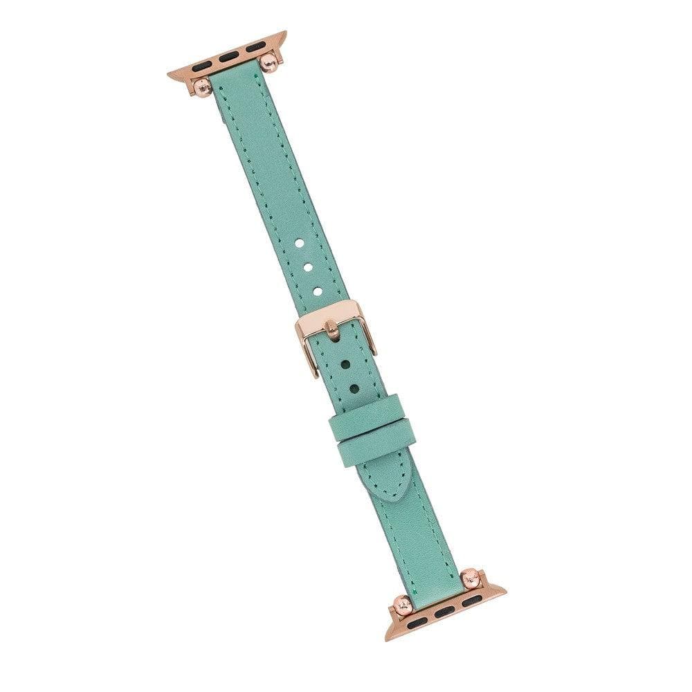 Ferro Genuine Leather Fitbit Watch Band with Rose Gold Trok