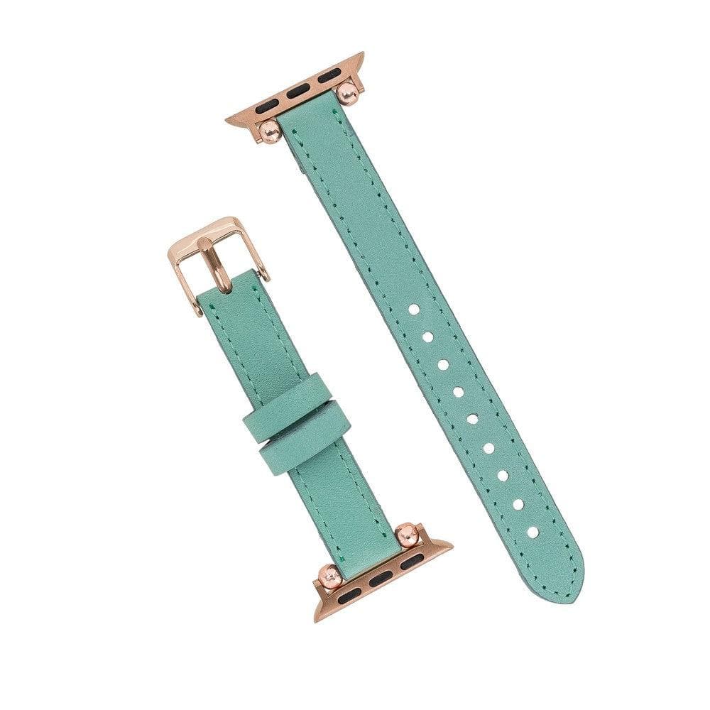 Ferro Genuine Leather Fitbit Watch Band with Rose Gold Trok