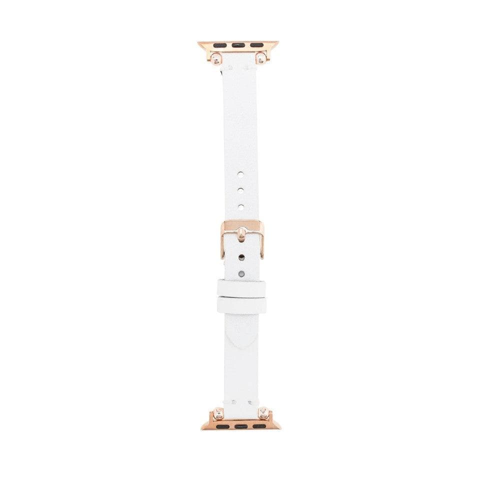 Ferro Genuine Leather Fitbit Watch Band with Rose Gold Trok