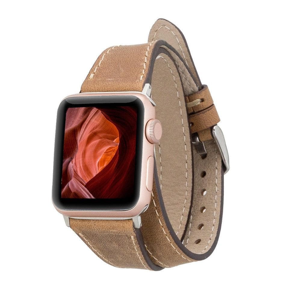 Slim Double Tour Apple Watch Genuine Leather Band