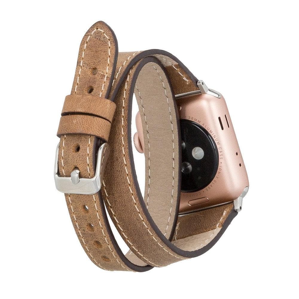 Slim Double Tour Apple Watch Genuine Leather Band