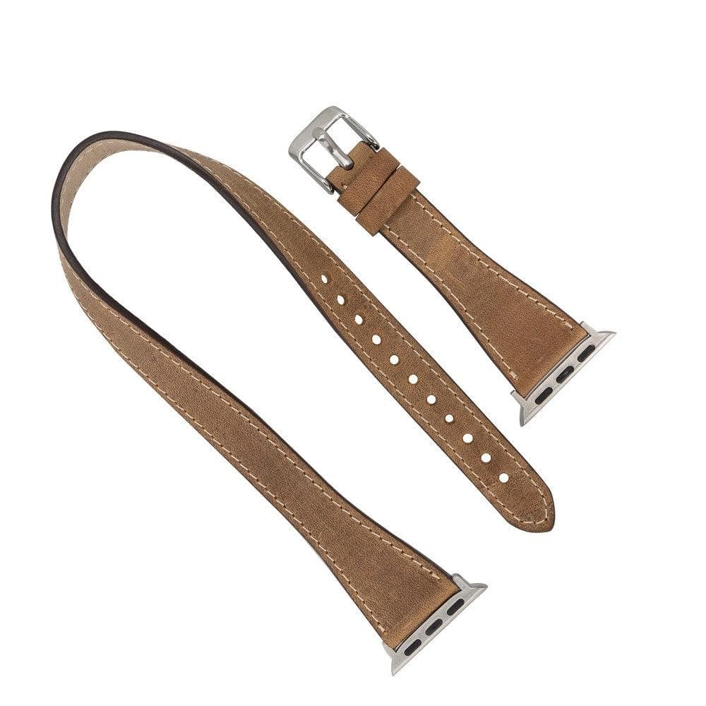 Slim Double Tour Apple Watch Genuine Leather Band