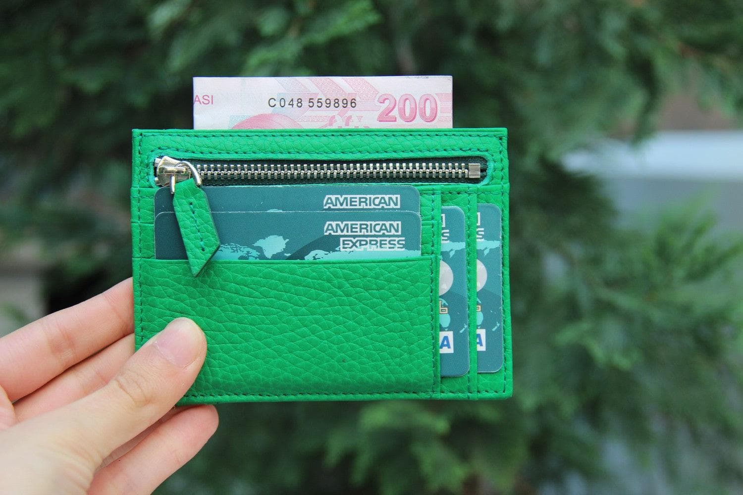 Zip Card Genuine Leather Holder