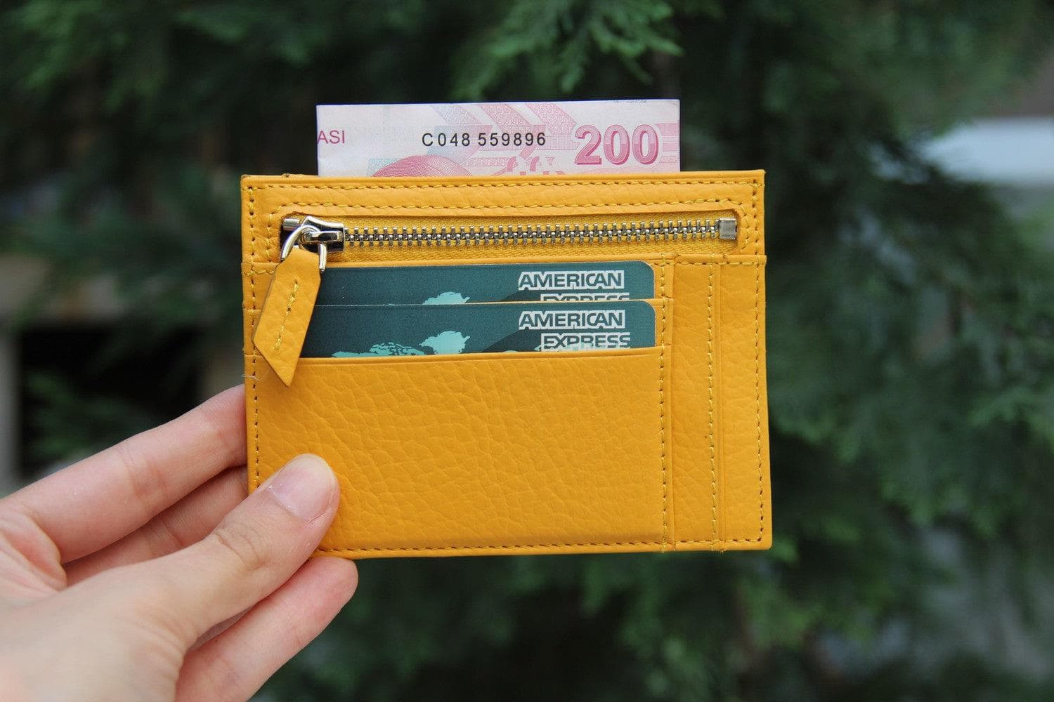 Zip Card Genuine Leather Holder