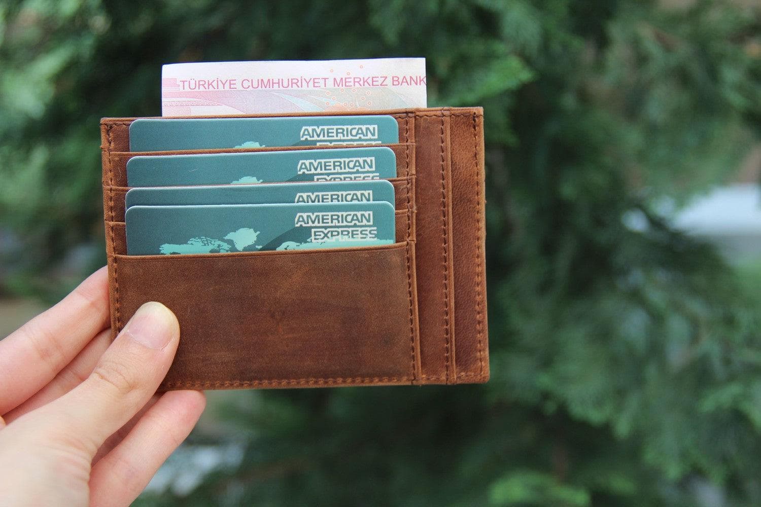 Zip Card Genuine Leather Holder
