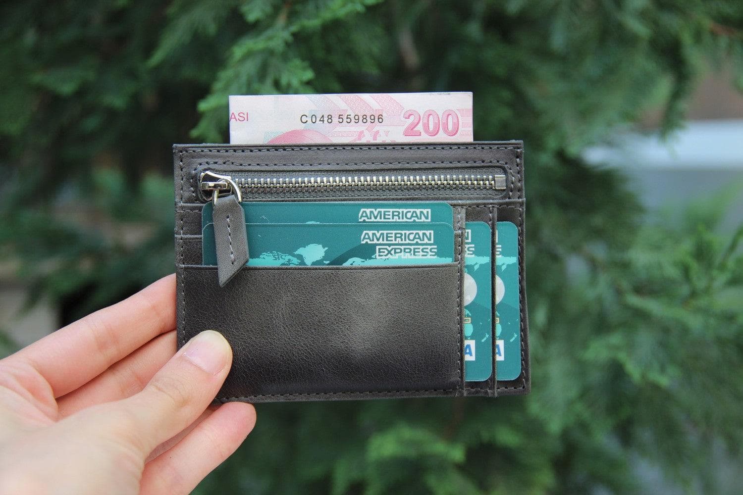 Zip Card Genuine Leather Holder