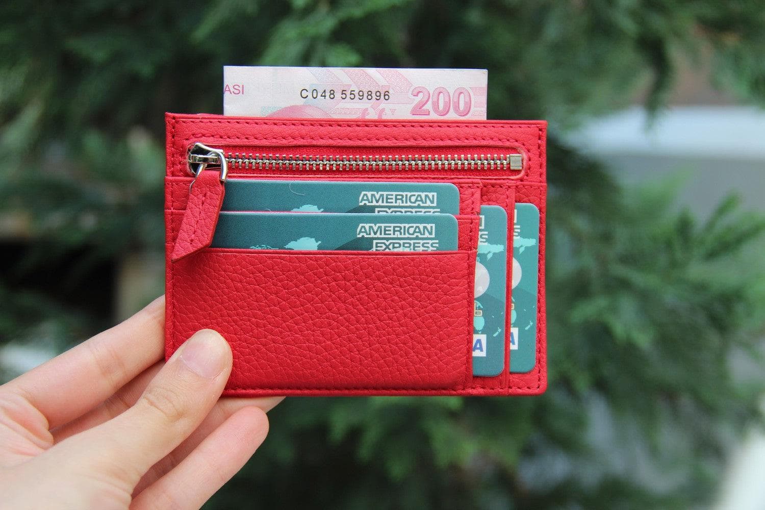 Zip Card Genuine Leather Holder