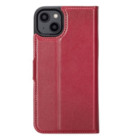 Magic Magnetic Detachable Leather Wallet Case with RFID for iPhone 15 (6.1") - RED
