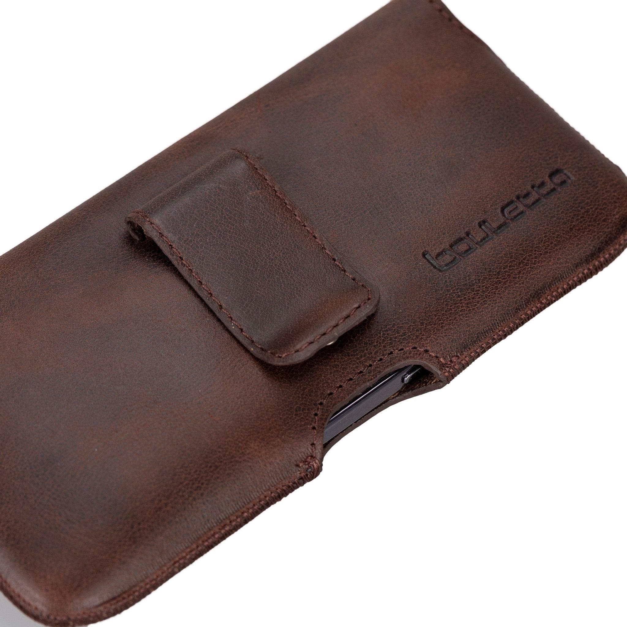 Aslant Belt Phone Genuine Leather Case