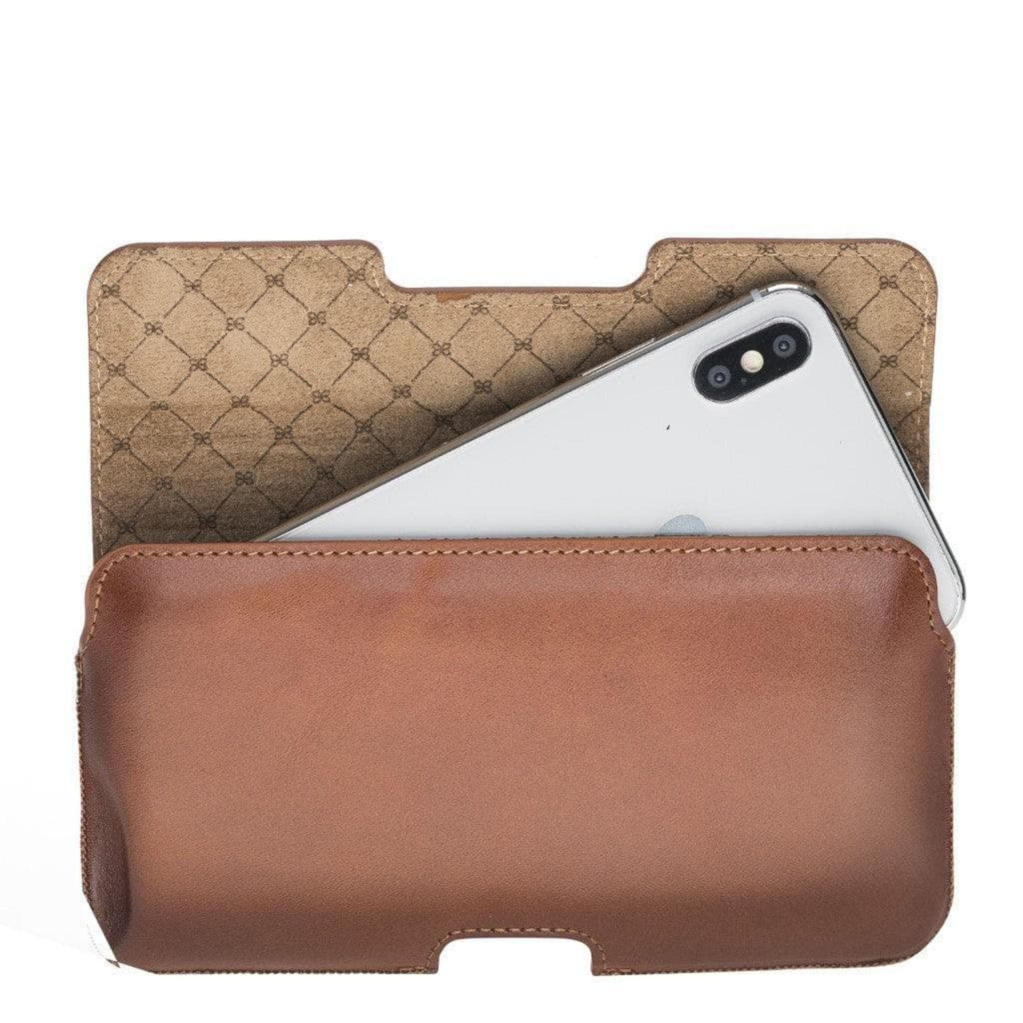 Aslant Belt Phone Genuine Leather Case