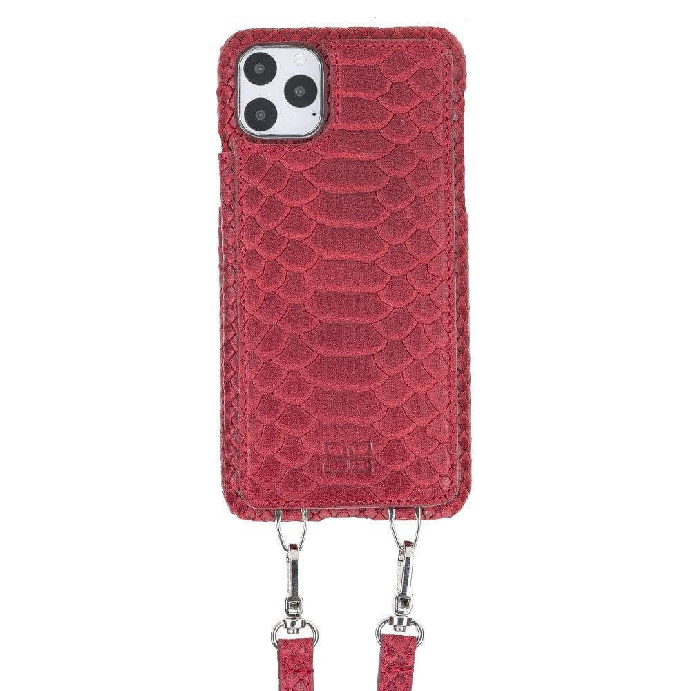 Saff iPhone 11 Pro Genuine Leather Case with Shoulder Strap