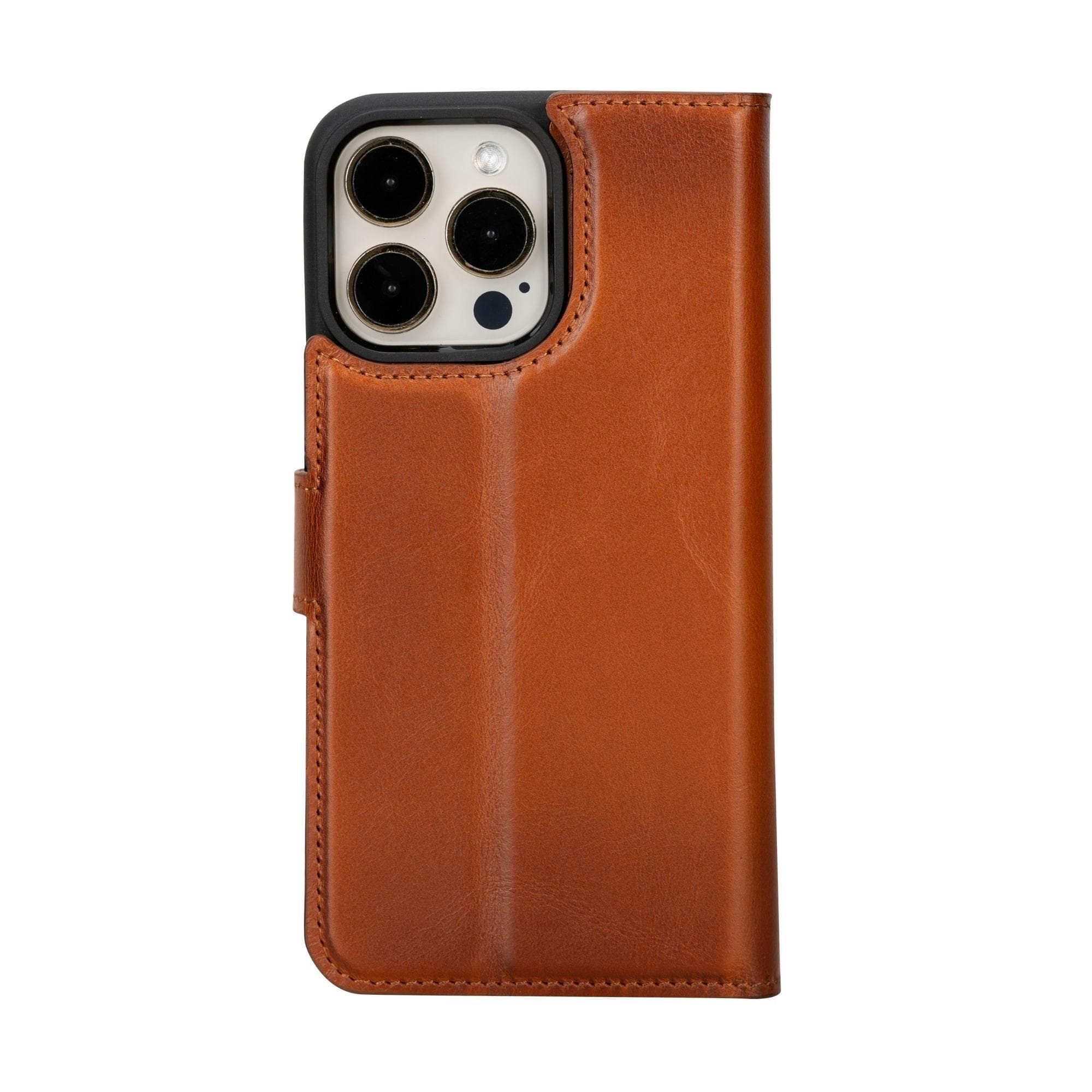 Magic iPhone 15 Detachable Genuine Leather Wallet Case