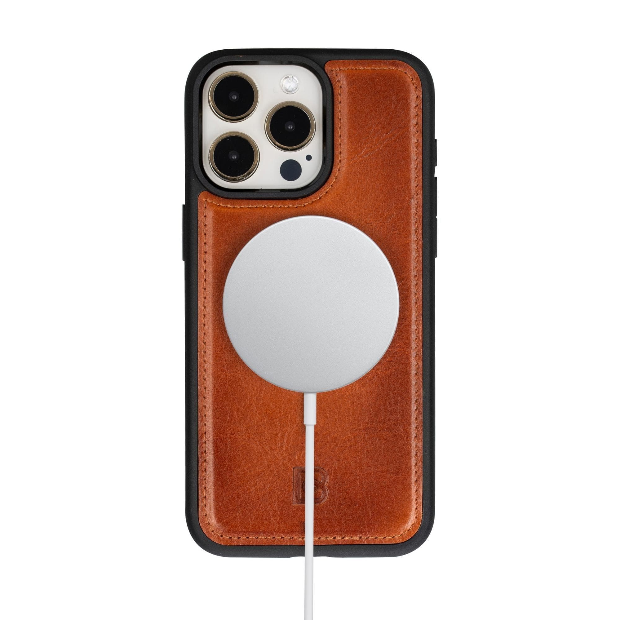 Magic iPhone 15 Pro Detachable Genuine Leather Wallet Case