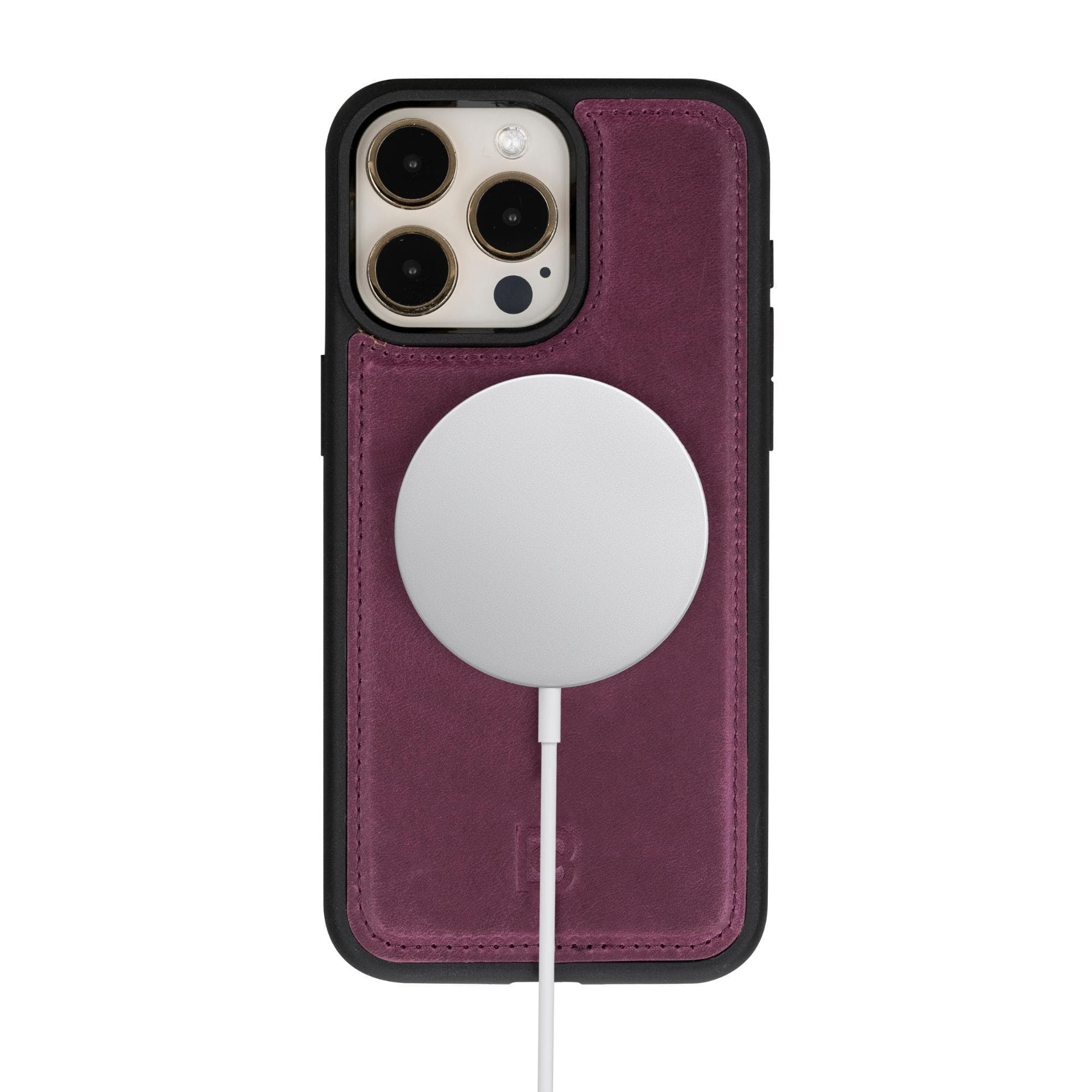 Magic iPhone 15 Detachable Genuine Leather Wallet Case