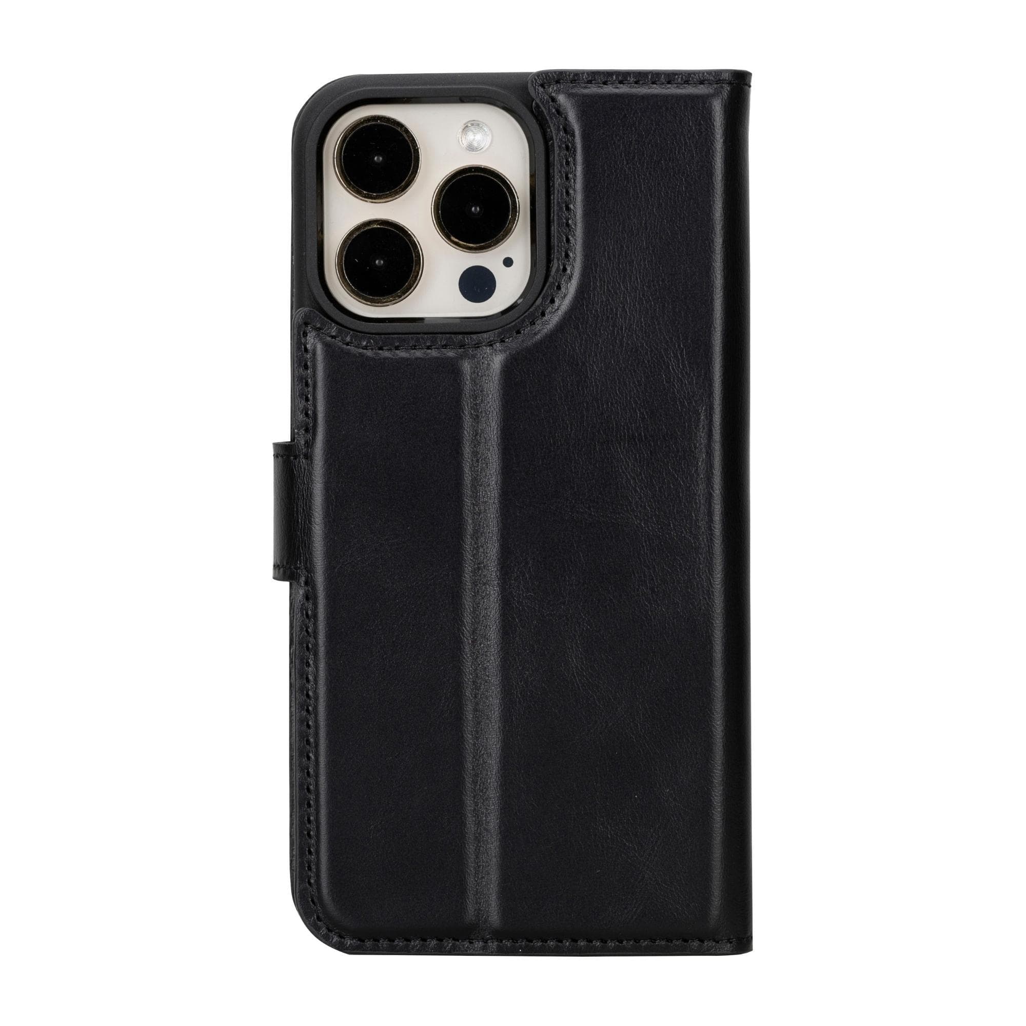 Magic iPhone 15 Detachable Genuine Leather Wallet Case