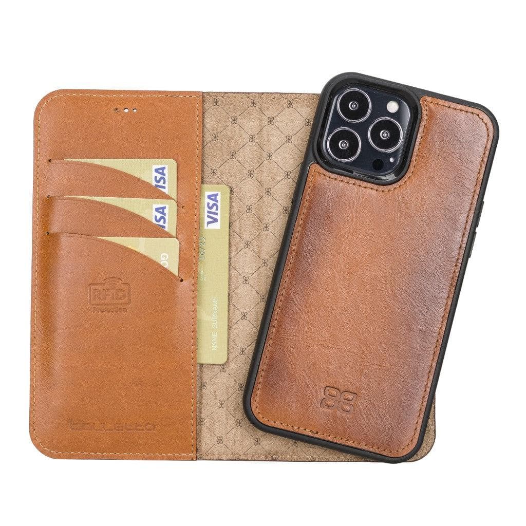 Magic iPhone 13 Pro Detachable Genuine Leather Wallet Case