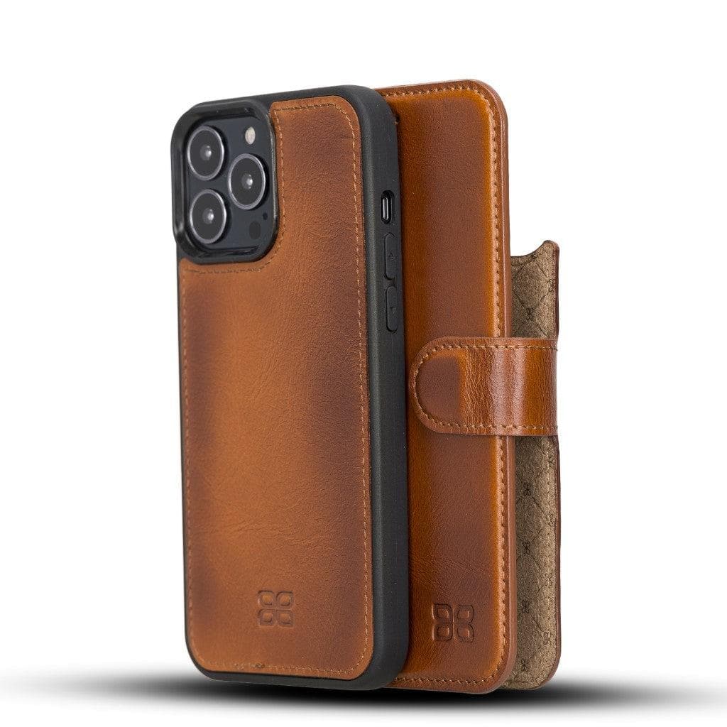 Magic iPhone 13 Pro Detachable Genuine Leather Wallet Case