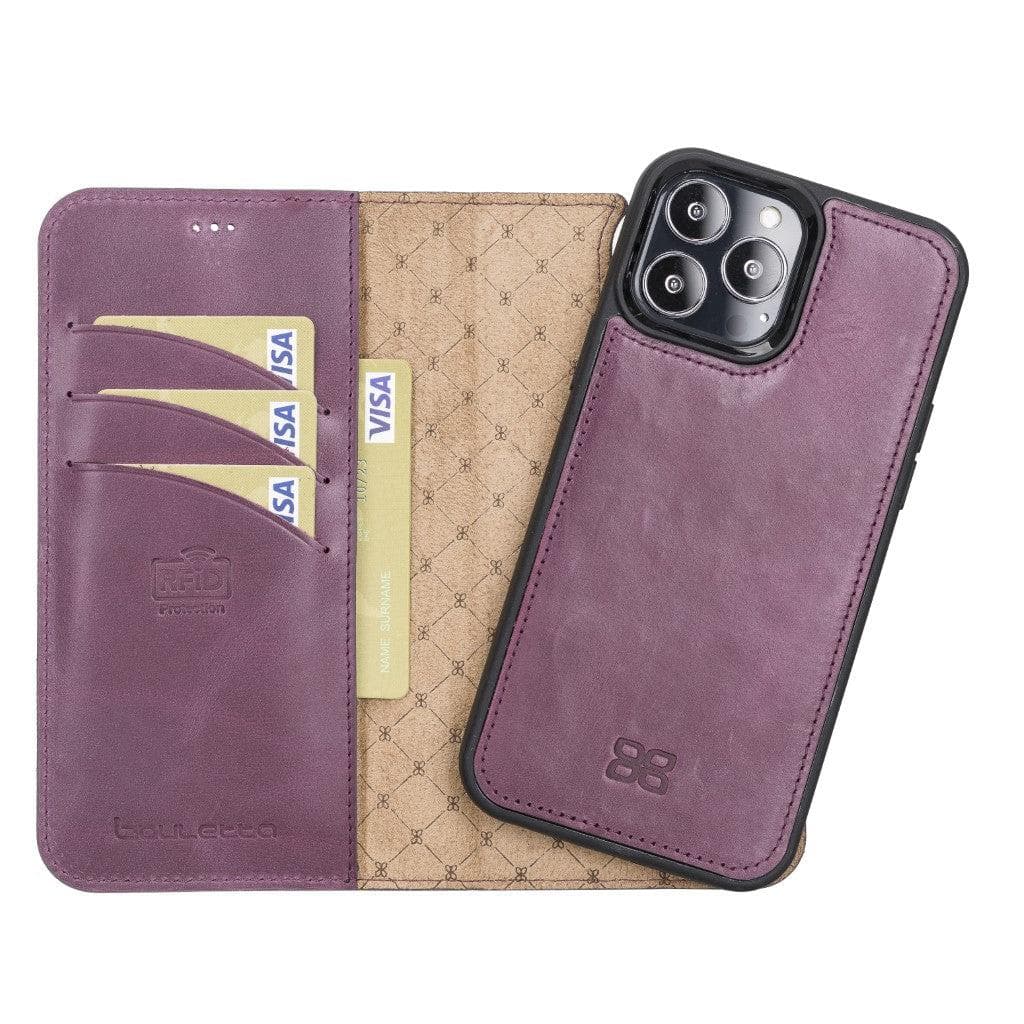 Magic iPhone 13 Pro Max Detachable Genuine Leather Wallet Case