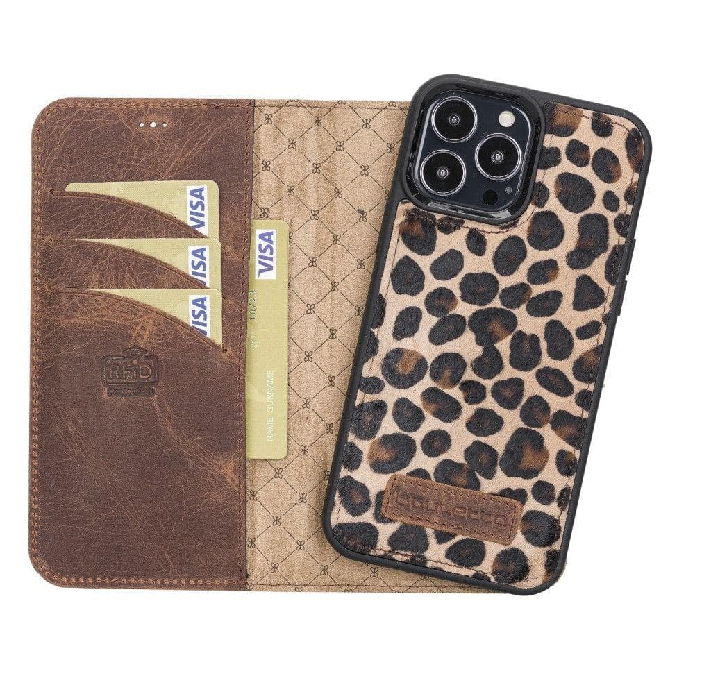 Magic iPhone 13 Mini Detachable Genuine Leather Wallet Case