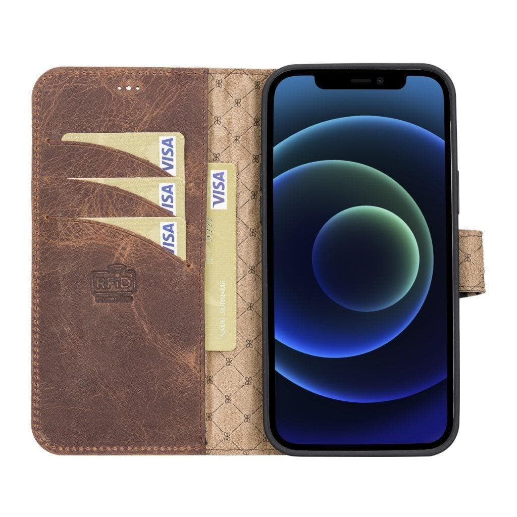 Magic iPhone 13 Mini Detachable Genuine Leather Wallet Case