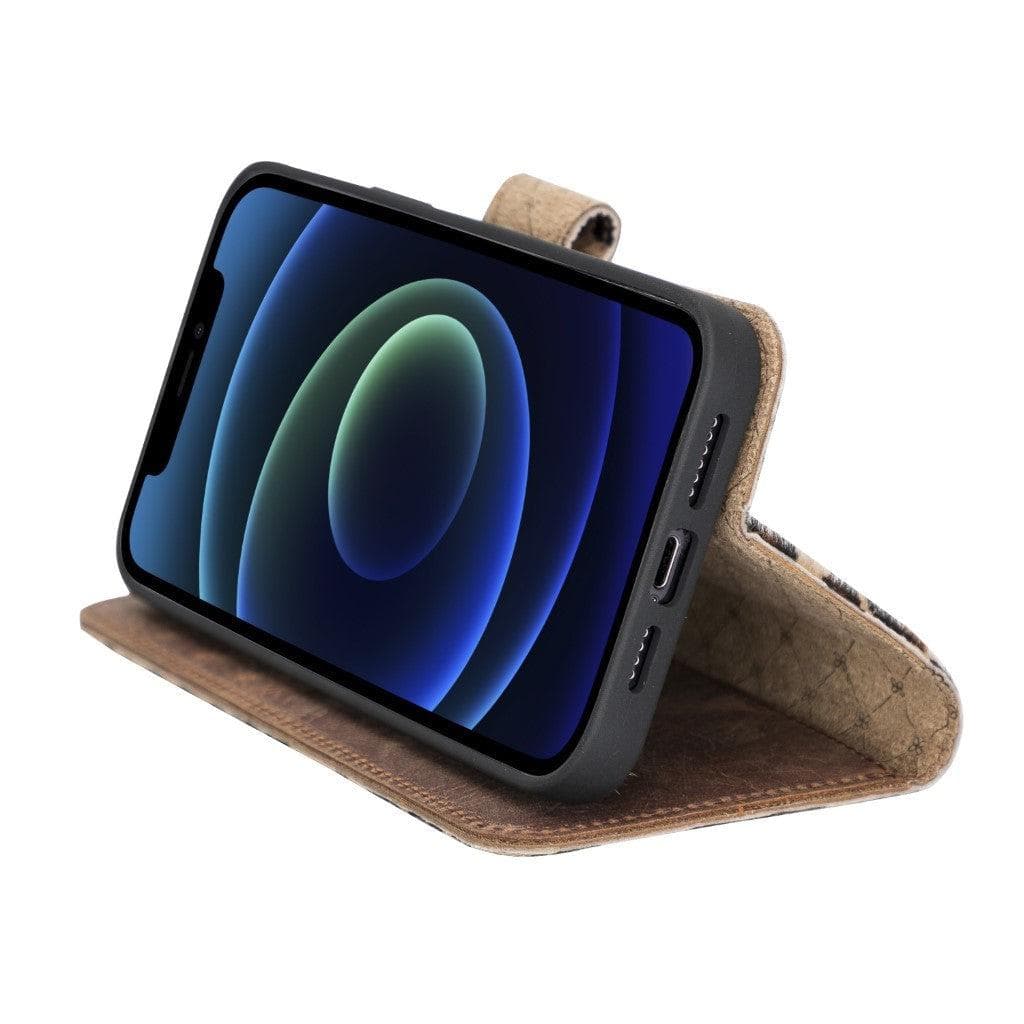 Magic iPhone 13 Mini Detachable Genuine Leather Wallet Case