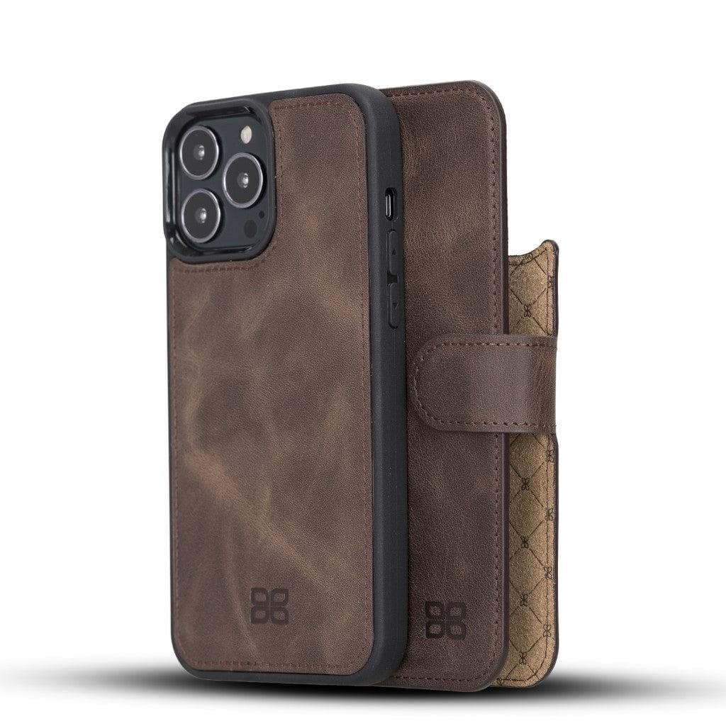 Magic iPhone 13 Pro Detachable Genuine Leather Wallet Case