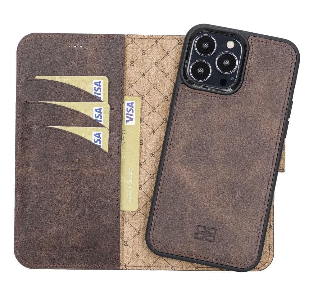 Magic iPhone 13 Pro Detachable Genuine Leather Wallet Case