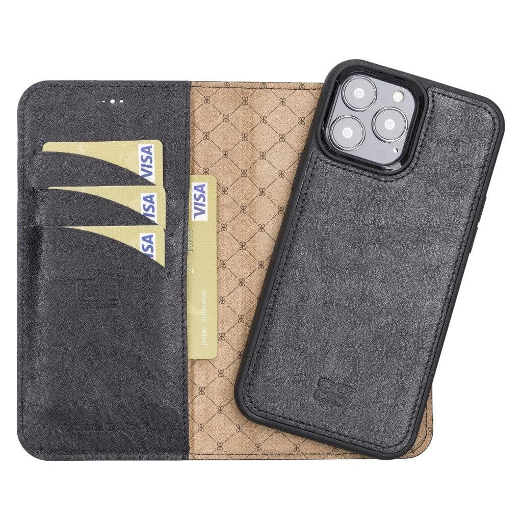 Magic iPhone 13 Pro Max Detachable Genuine Leather Wallet Case