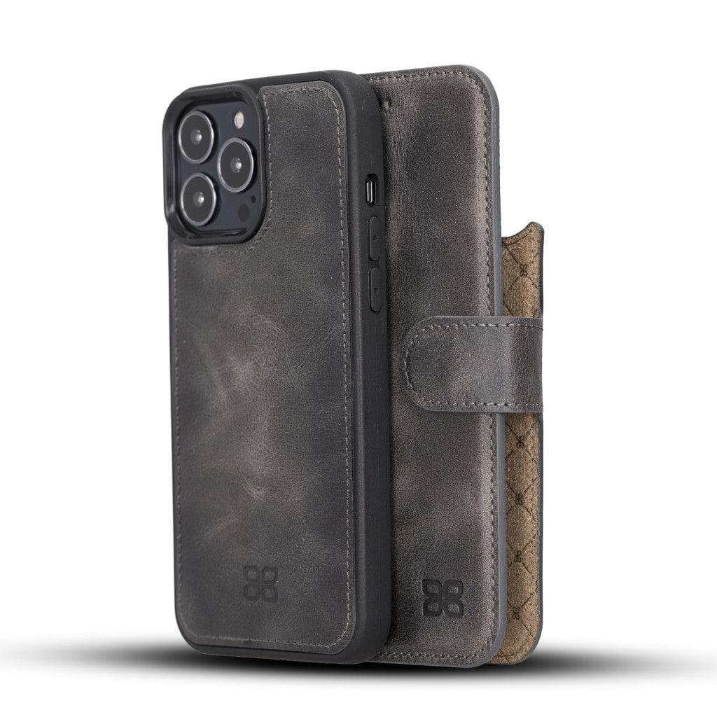 Magic iPhone 13 Pro Detachable Genuine Leather Wallet Case