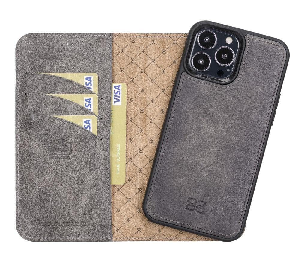 Magic iPhone 13 Pro Detachable Genuine Leather Wallet Case