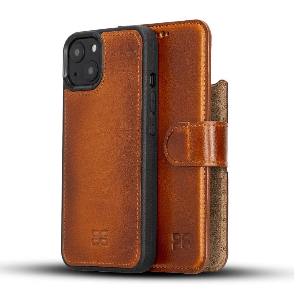 Magic iPhone 13 Detachable Genuine Leather Wallet Case