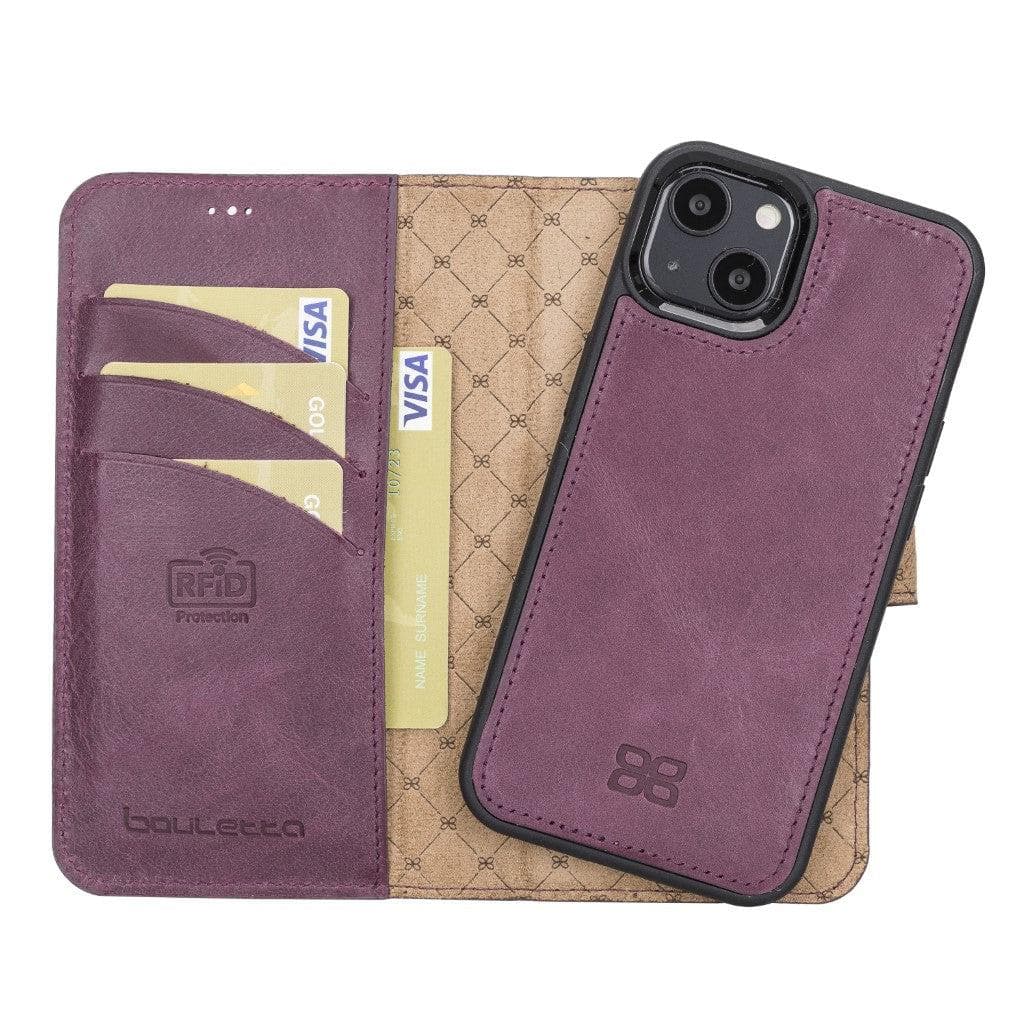 Magic iPhone 13 Mini Detachable Genuine Leather Wallet Case