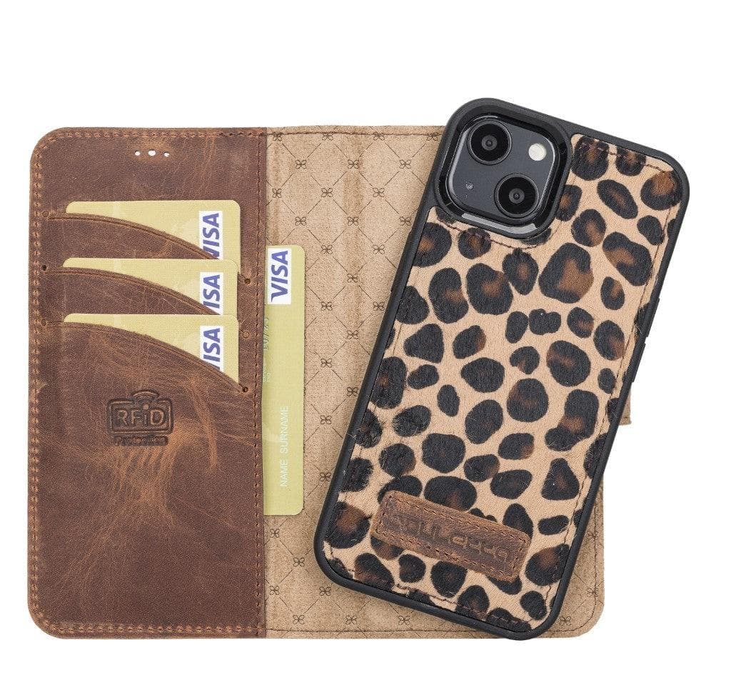 Magic iPhone 13 Mini Detachable Genuine Leather Wallet Case