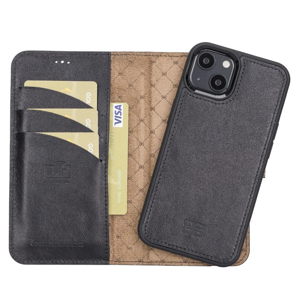 Magic iPhone 13 Detachable Genuine Leather Wallet Case