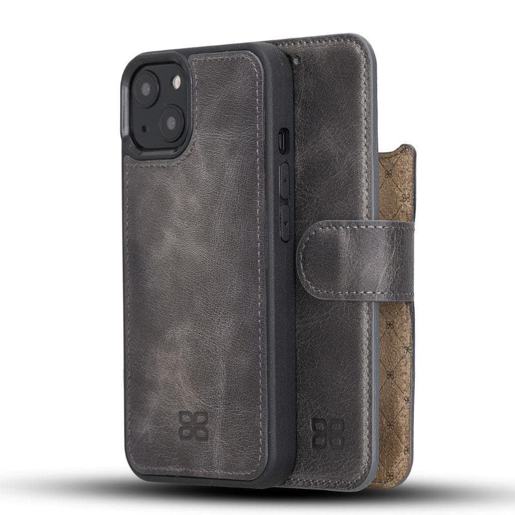 Magic iPhone 13 Detachable Genuine Leather Wallet Case