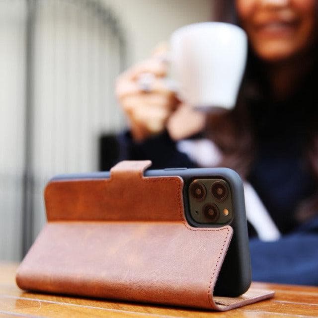 Magic iPhone 13 Mini Detachable Genuine Leather Wallet Case