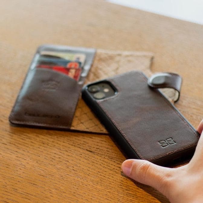 Magic iPhone 13 Mini Detachable Genuine Leather Wallet Case