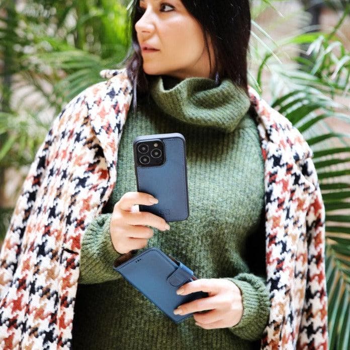 Magic iPhone 13 Pro Max Detachable Genuine Leather Wallet Case