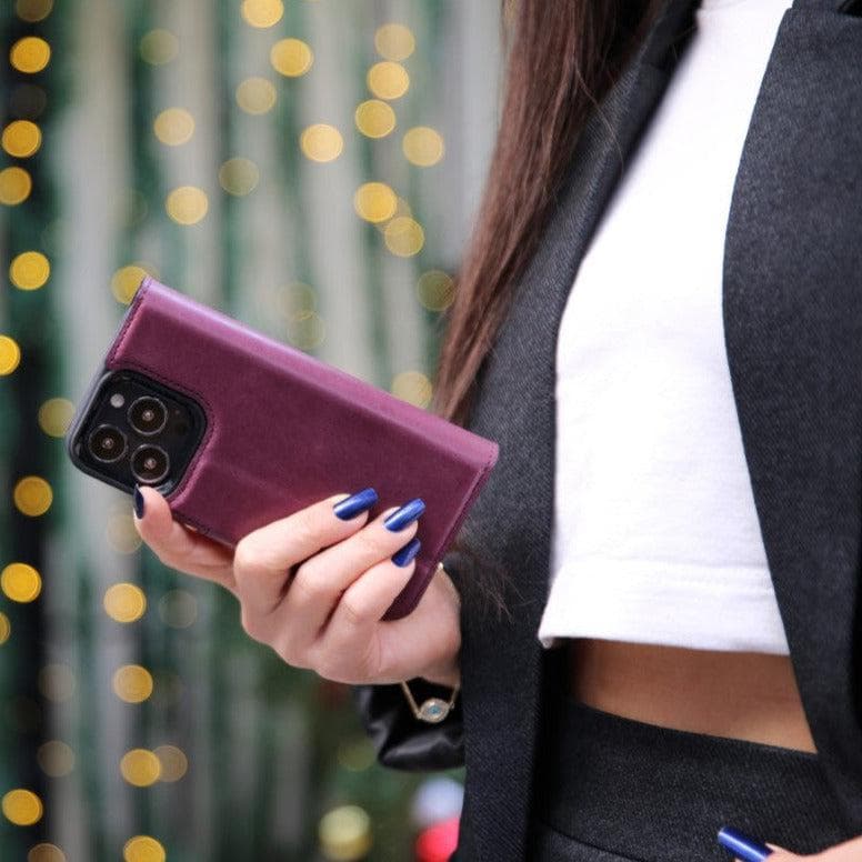 Magic iPhone 13 Mini Detachable Genuine Leather Wallet Case