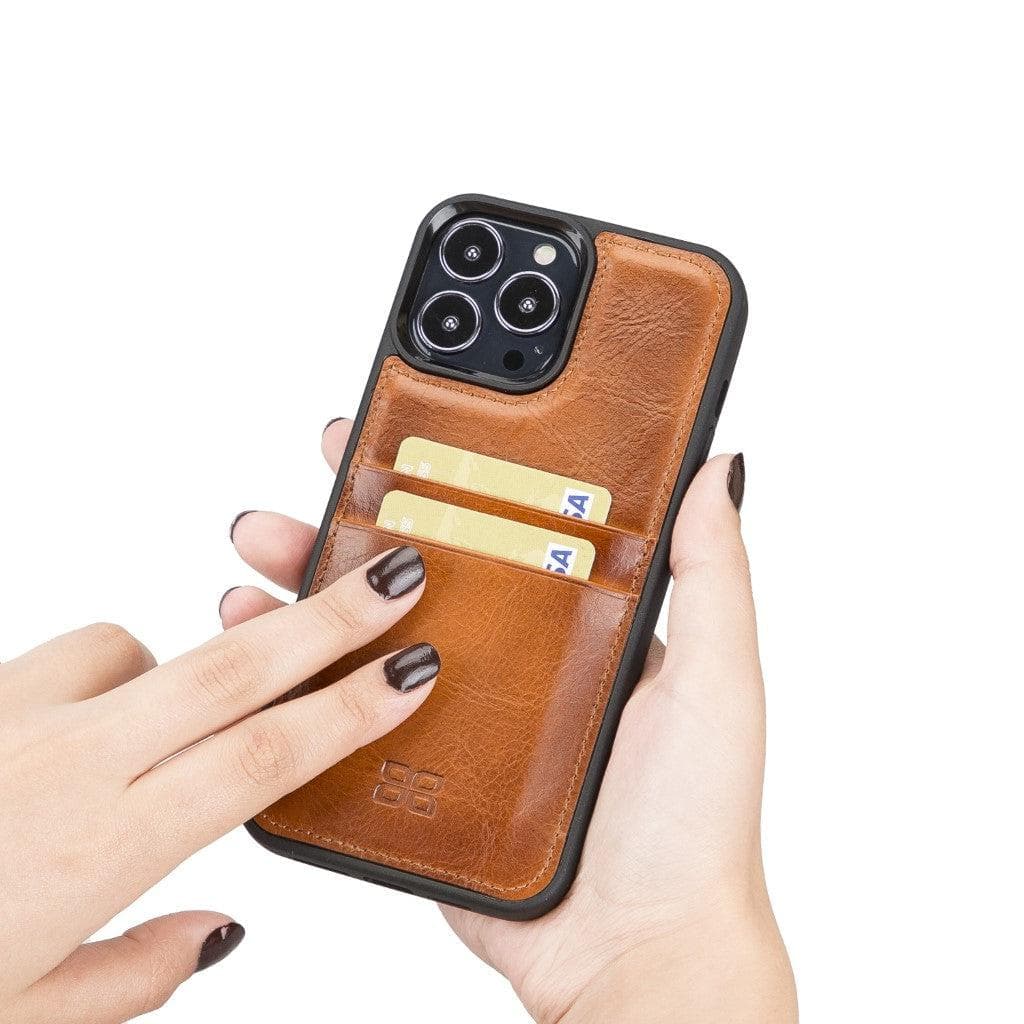 Flex Cover Genuine Leather iPhone 13 Case with Card Holder
