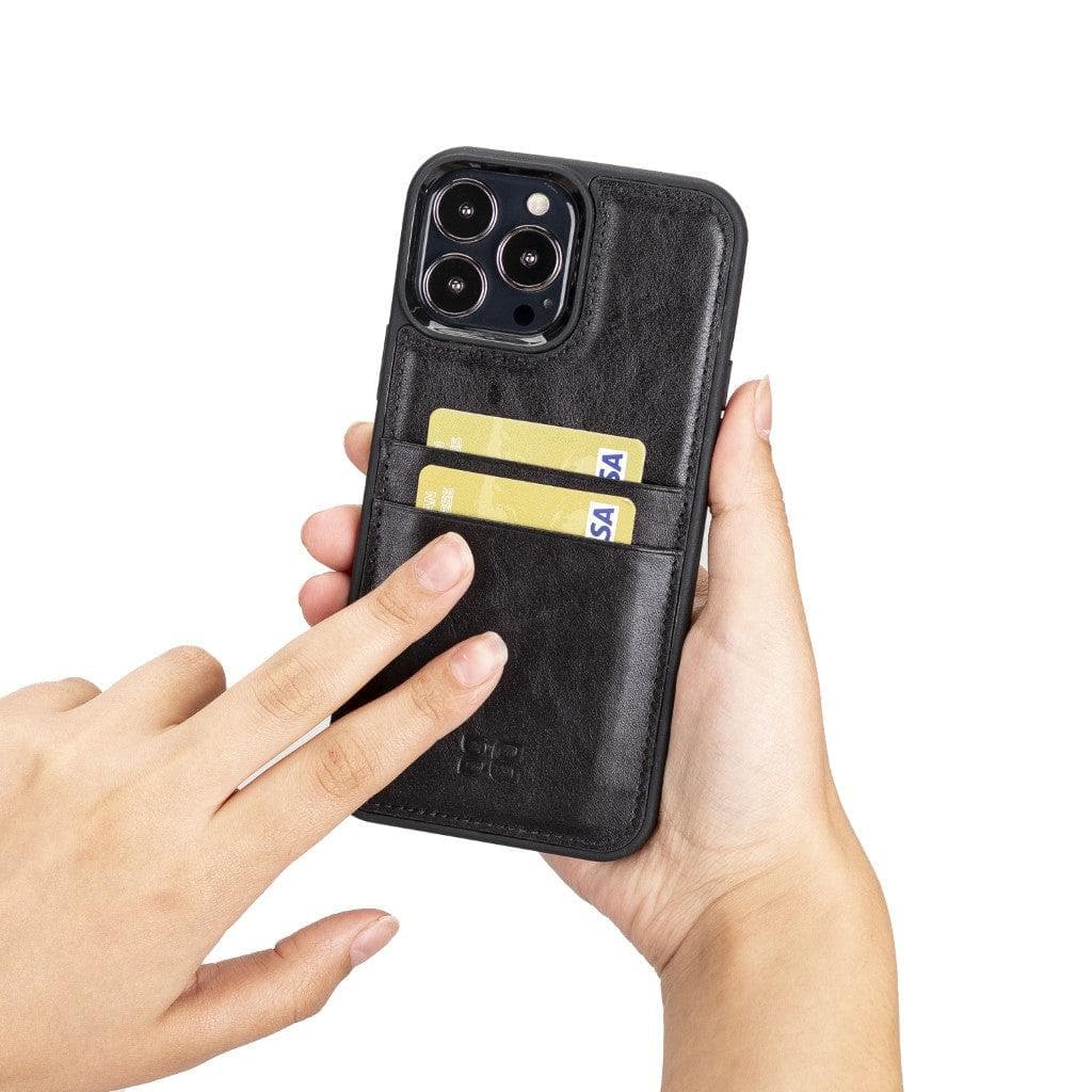 Flex Cover Genuine Leather iPhone 13 Case with Card Holder
