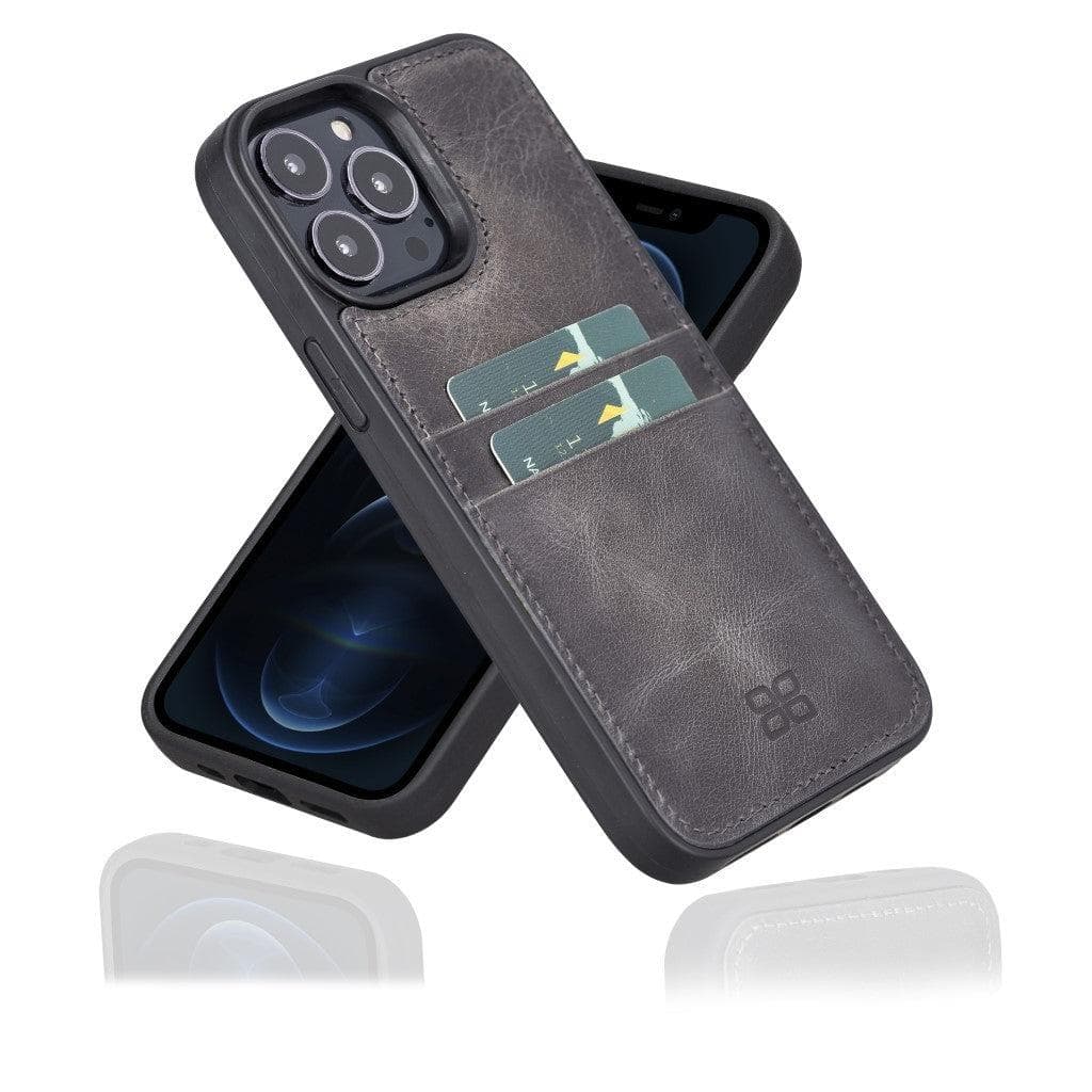 Flex Cover Hakiki Deri iPhone 13 Kılıfı Kart Tutucu ile