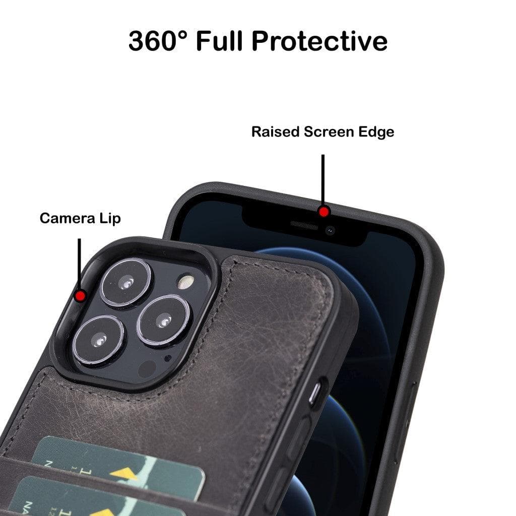 Flex Cover Genuine Leather iPhone 13 Case with Card Holder