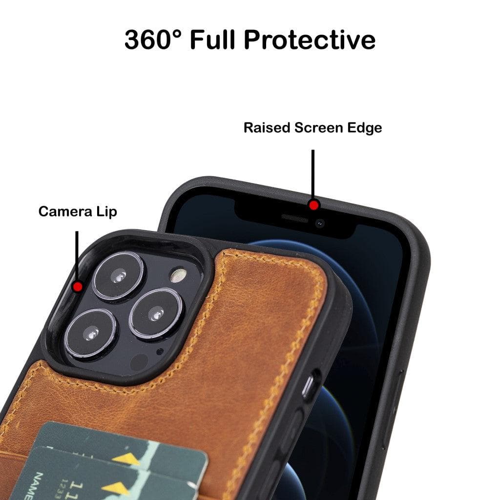 Flex Cover Genuine Leather iPhone 13 Case with Card Holder
