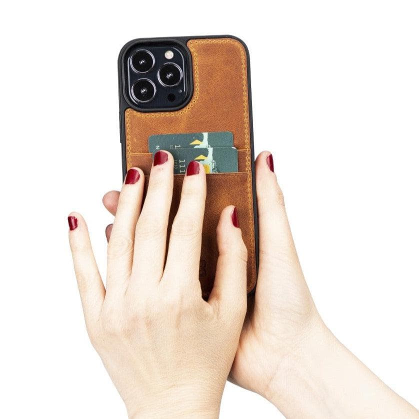 Flex Cover Genuine Leather iPhone 13 Case with Card Holder